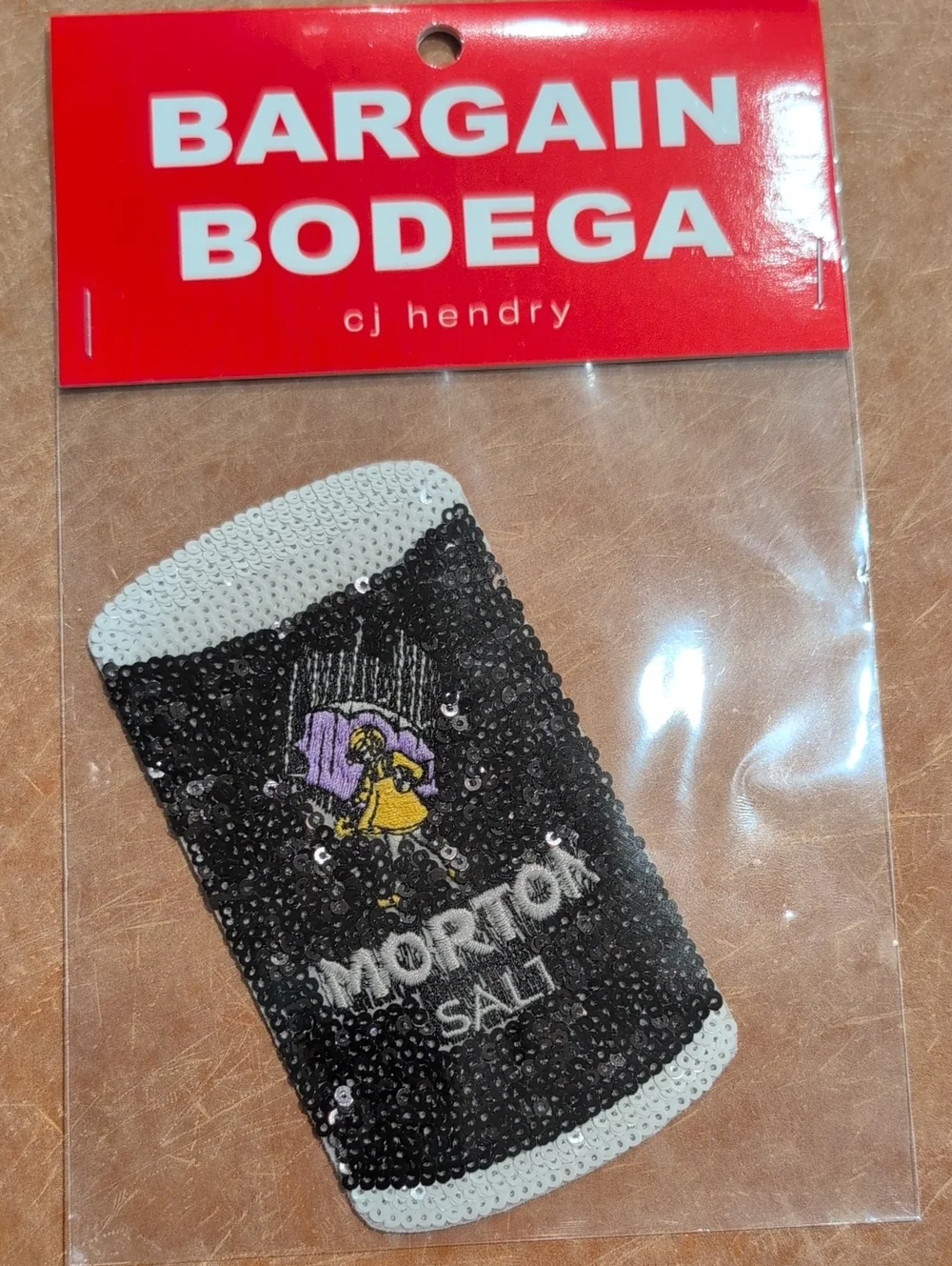 Bargain Bodega CJ Hendry Sequin Morton Salt Can Wall Art Patch - Black - Picture 1 of 1
